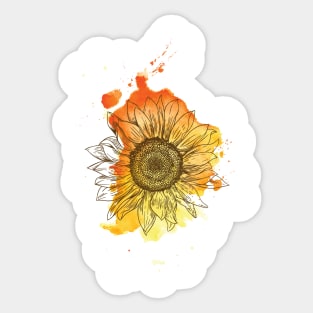 Flower design, Beautiful Sunflower, Art Flower Sticker